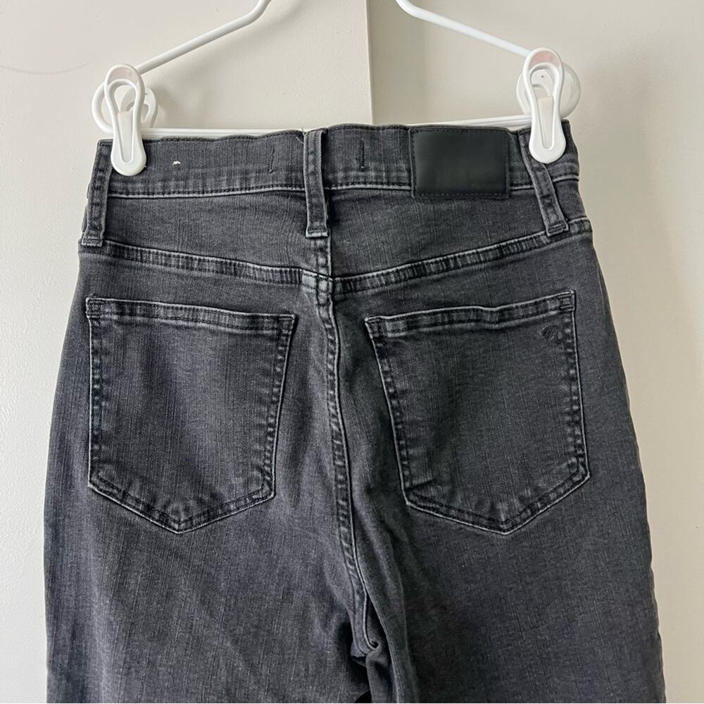 Madewell Cali Demi-Boot Flare Cropped Jeans Button Fly High Waist Black Size 25 - Picture 7 of 8